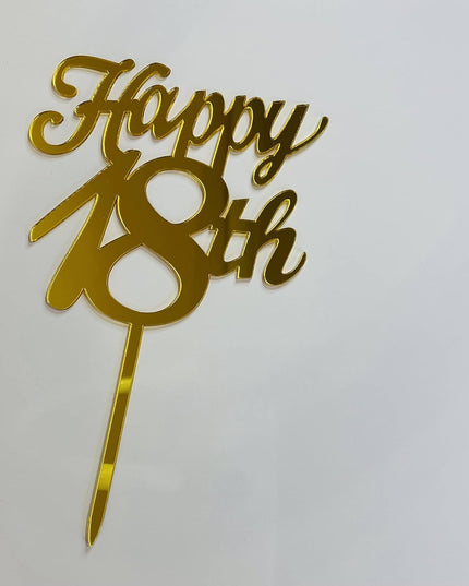Decoratiune Topper pentru Tort, Model Happy18th, Dimensiuni 10 cm, Tematica Majorat