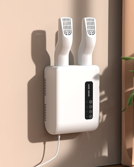 Uscator de Pantofi, Functie de Uscare, Dezinfectie, Dezodorizare, Montaj pe Perete fara Perforare, din PVC, Silentios, Timer