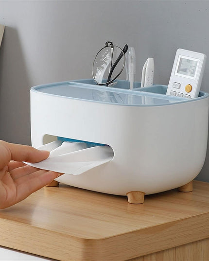 Suport pentru Servetele, Multifunctionala, Design Minimalist, ABS, cu Suport pentru Obiectele Personale, pentru Birou