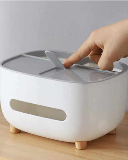 Suport pentru Servetele, Multifunctionala, Design Minimalist, ABS, cu Suport pentru Obiectele Personale, pentru Birou