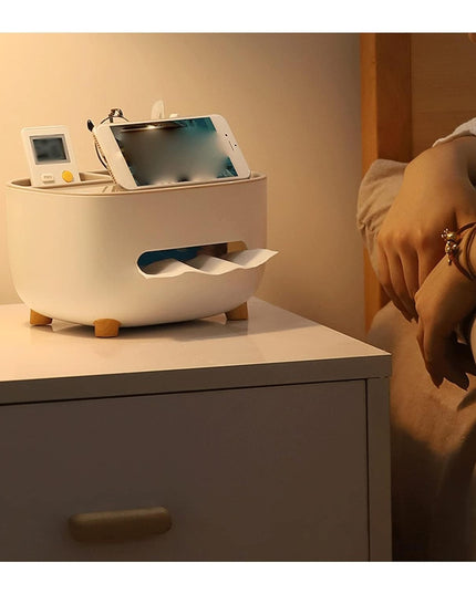 Suport pentru Servetele, Multifunctionala, Design Minimalist, ABS, cu Suport pentru Obiectele Personale, pentru Birou