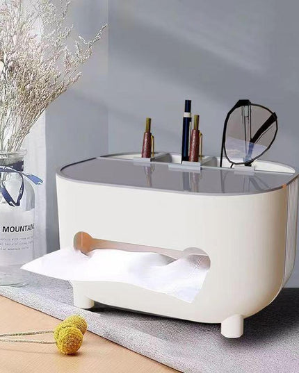 Suport pentru Servetele, Multifunctionala, Design Minimalist, ABS, cu Suport pentru Obiectele Personale, pentru Birou