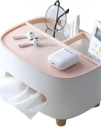 Suport pentru Servetele, Multifunctionala, Design Minimalist, ABS, cu Suport pentru Obiectele Personale, pentru Birou