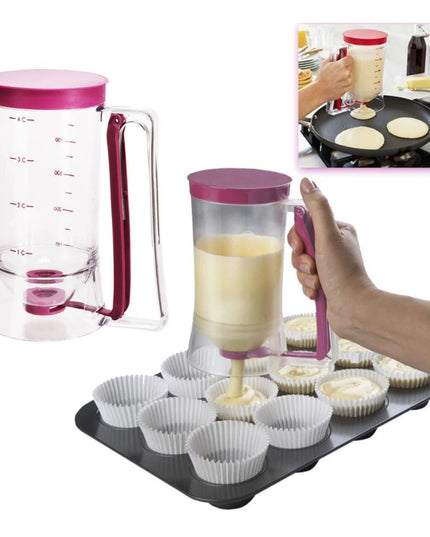 Dispenser de aluat pentru prajituri Batter Dispenser, din plastic, maner cu arc, 900 ml, usor de manipulat si utilizat