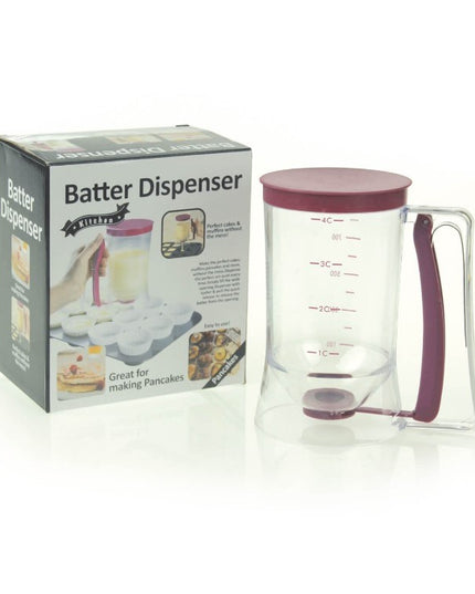 Dispenser de aluat pentru prajituri Batter Dispenser, din plastic, maner cu arc, 900 ml, usor de manipulat si utilizat