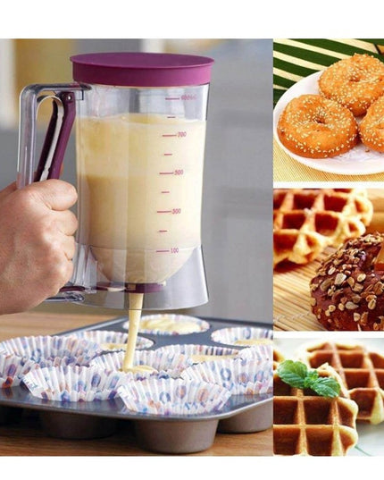 Dispenser de aluat pentru prajituri Batter Dispenser, din plastic, maner cu arc, 900 ml, usor de manipulat si utilizat