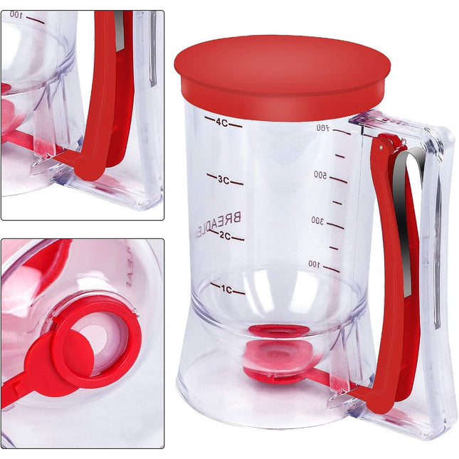 Dispenser de Aluat pentru Prajituri, din Plastic, Maner cu Arc, 900 ml