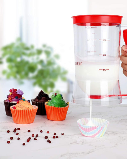 Dispenser de Aluat pentru Prajituri, din Plastic, Maner cu Arc, 900 ml