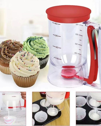 Dispenser de Aluat pentru Prajituri, din Plastic, Maner cu Arc, 900 ml