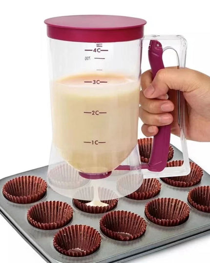 Dispenser de Aluat pentru Prajituri, din Plastic, Maner cu Arc, 900 ml