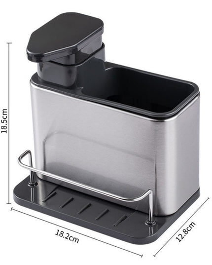 Dispenser Multifunctional, Dozator pentru Detergent, pentru Sapun Lichid, Dezinfectant, cu Suport pentru Ustensile