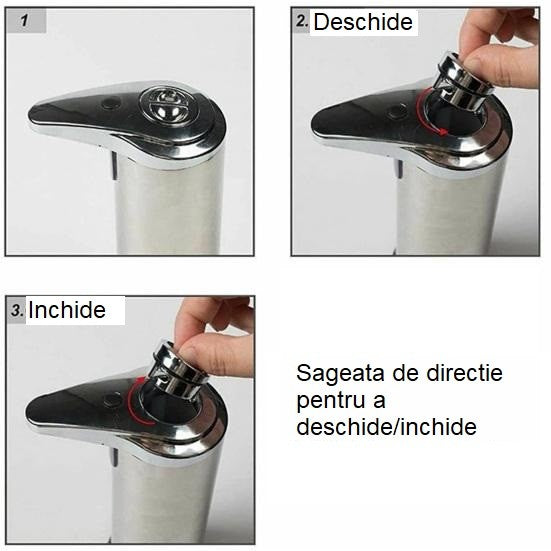 Dispenser pentru Sapun Lichid/Dezinfectant, cu Senzor Infra