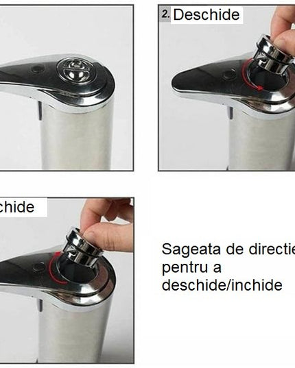 Dispenser pentru Sapun Lichid/Dezinfectant, cu Senzor Infra