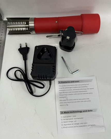 Dispozitiv Electric de Curatare Solzi Peste, din Otel Inoxidabil