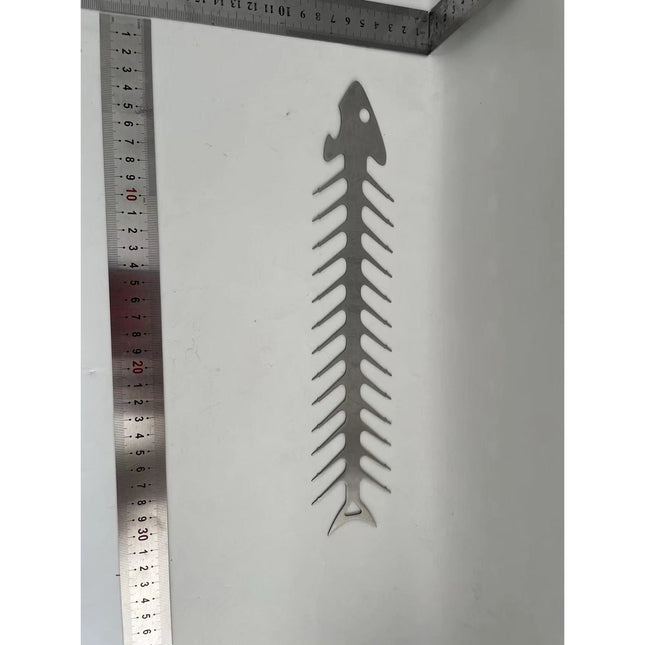 Forma pentru Frigarui, Model Oase de Peste, din Otel Inoxidabil, Instrument pentru Gratar, BBQ, cu Deschizator de Sticle,Argintie