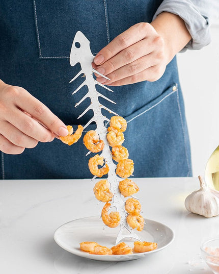 Forma pentru Frigarui, Model Oase de Peste, din Otel Inoxidabil, Instrument pentru Gratar, BBQ, cu Deschizator de Sticle,Argintie