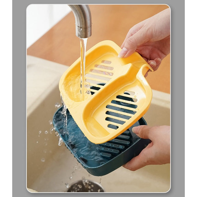 Savoniera Dubla, Sistem de Scurgere a Apei, din ABS, 14.5 x 18 x 3 cm, /