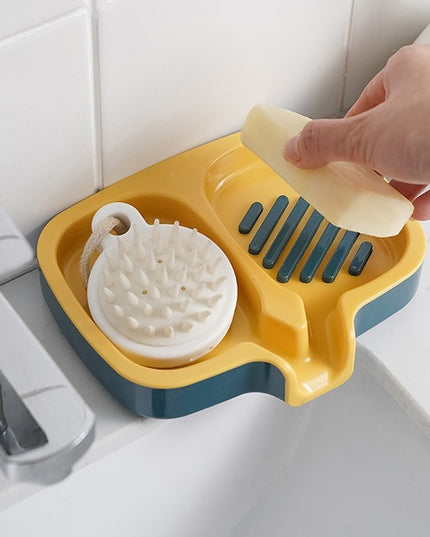 Savoniera Dubla, Sistem de Scurgere a Apei, din ABS, 14.5 x 18 x 3 cm, /