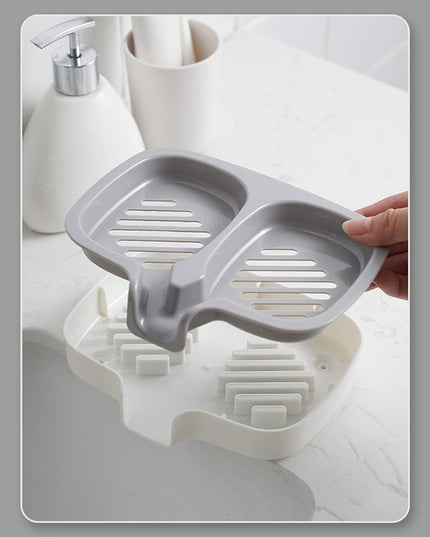 Savoniera Dubla, Sistem de Scurgere a Apei, din ABS, 14.5 x 18 x 3 cm, /