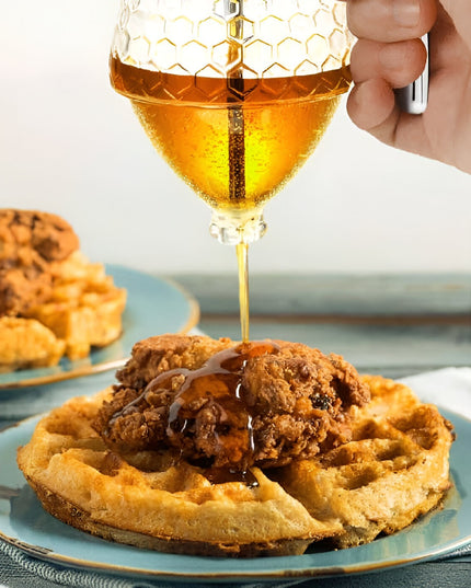 Dozator de Miere, Dispenser fara Picurare, Borcan Tip Fagure, fara Scurgeri, pentru Zahar si Sirop