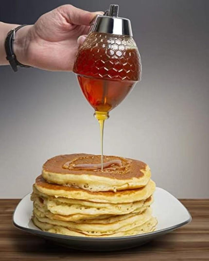 Dozator de Miere, Dispenser fara Picurare, Borcan Tip Fagure, fara Scurgeri, pentru Zahar si Sirop