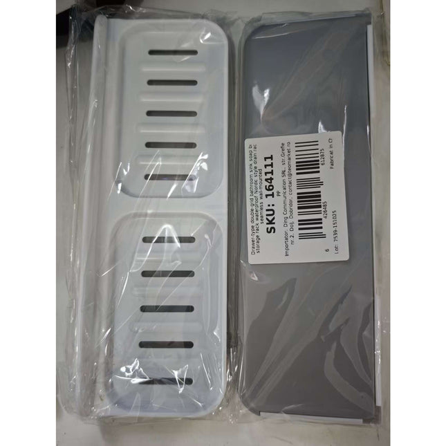 Savoniera Dubla, de Perete, cu Compartiment de Scurgere, Montare prin Lipire