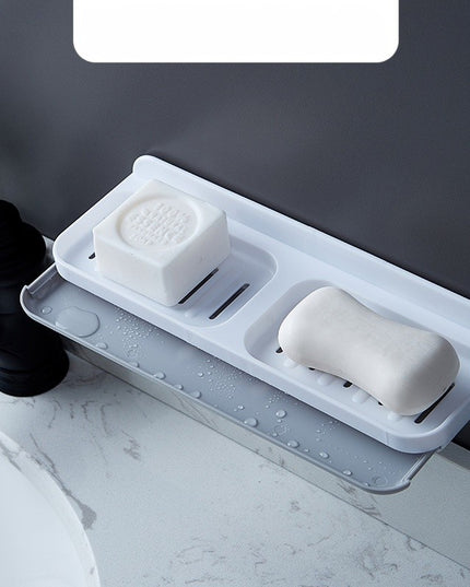 Savoniera Dubla, de Perete, cu Compartiment de Scurgere, Montare prin Lipire