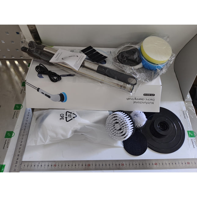 Perie Electrica de Curatare, pentru Gresie, Baie, Bucatarie,cu 9 Capete, Maner Extensibil Detasabil 84- , Incarcare USB-Type C, Rotire 360 de Grade, 3000 mAh, Culoare: