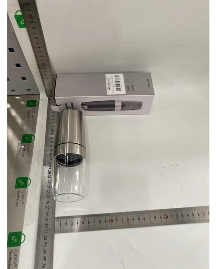 Rasnita Electrica Sare si Piper, cu Camera Depozitare Transparenta, Macinare, Functionare pe Baterii, cu Lumina, ABS