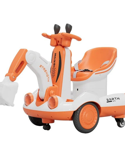 Excavator Electric, pe 4 Roti Antiderapante, cu Telecomanda, Brat Controlat Electric, cu Telecomanda, +2 Ani