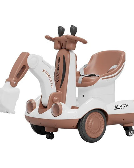 Excavator Electric, pe 4 Roti Antiderapante, cu Telecomanda, Brat Controlat Electric, cu Telecomanda, +2 Ani