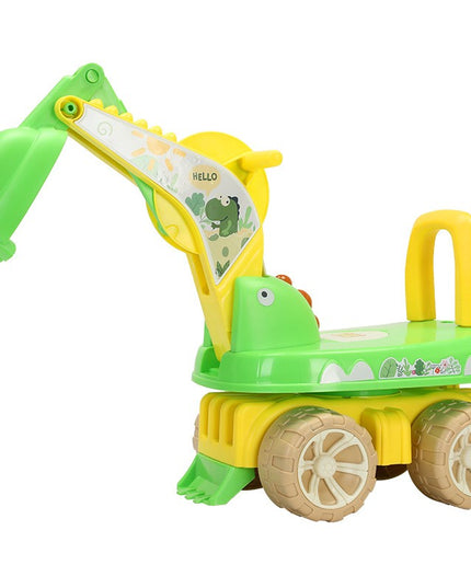 Excavator pentru Copii, 1-3 Ani, Greutate Portanta 30 kg, Muzica si Lumini, Rotatie 360 Grade,4 Roti