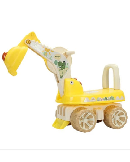 Excavator pentru Copii, 1-3 Ani, Greutate Portanta 30 kg, Muzica si Lumini, Rotatie 360 Grade,4 Roti