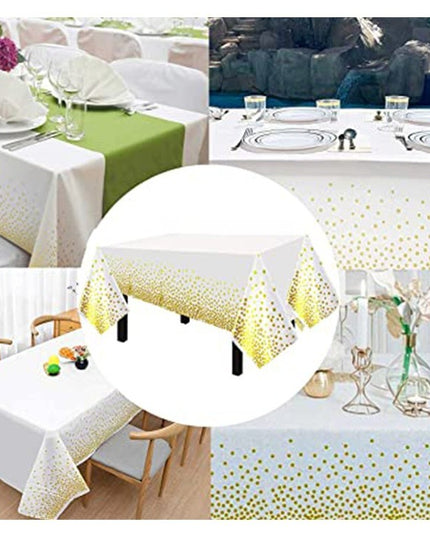 Fata de Masa, din Folie, Imprimeu Stele Aurii, Impermeabila