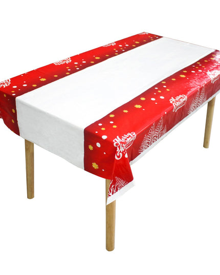 Fata de masa dreptunghiulara PVC, grosime, imprimeu Merry Christmas, potrivit pentru Craciun, utilizare multipla