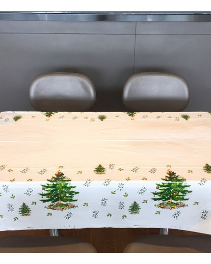 Fata de masa dreptunghiulara PVC, grosime, imprimeu braduri, potrivit pentru Craciun, utilizare multipla