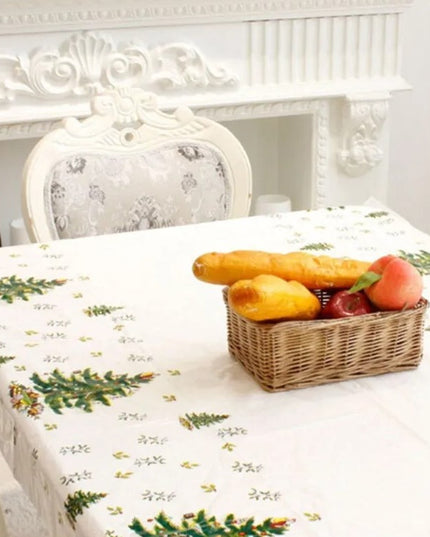 Fata de masa dreptunghiulara PVC, grosime, imprimeu braduri, potrivit pentru Craciun, utilizare multipla