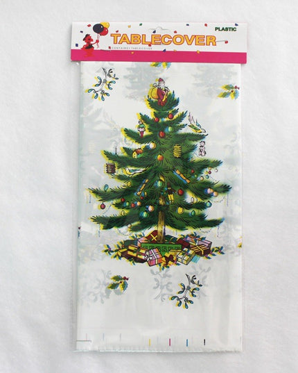 Fata de masa dreptunghiulara PVC, grosime, imprimeu braduri, potrivit pentru Craciun, utilizare multipla