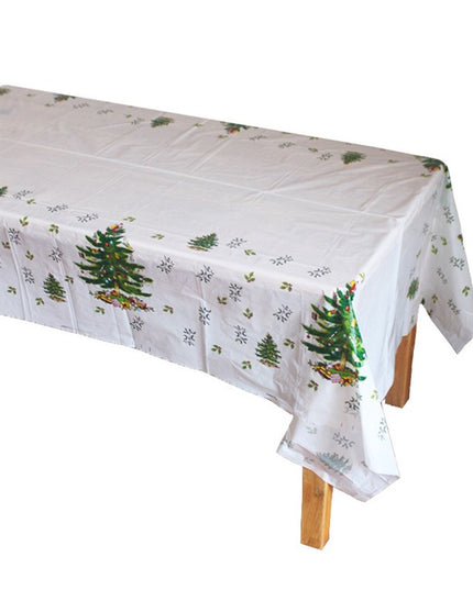 Fata de masa dreptunghiulara PVC, grosime, imprimeu braduri, potrivit pentru Craciun, utilizare multipla