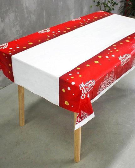 Fata de masa dreptunghiulara PVC, grosime, imprimeu Merry Christmas, potrivit pentru Craciun, utilizare multipla