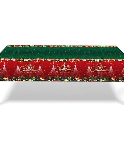 Fata de Masa Festiva, Dreptunghiulara, Imprimeu Merry Christmas, Tema Craciun, Rezistenta la Apa, din PVC,