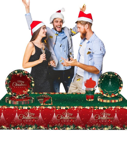 Fata de Masa Festiva, Dreptunghiulara, Imprimeu Merry Christmas, Tema Craciun, Rezistenta la Apa, din PVC,