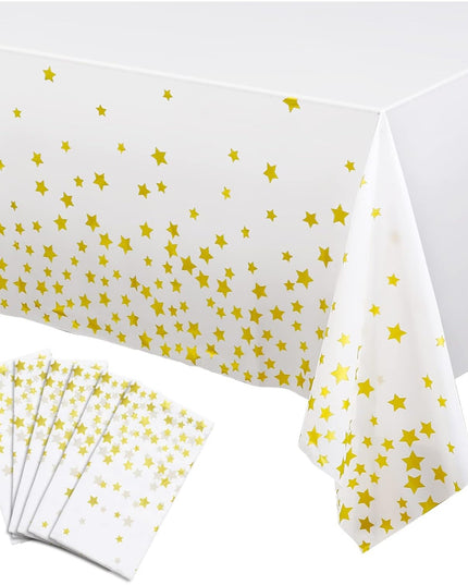 Fata de Masa, din Folie, Imprimeu Stele Aurii, Impermeabila