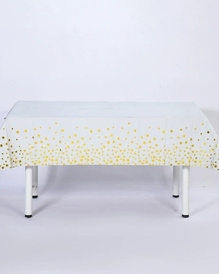 Fata de Masa, din Folie, Imprimeu Stele Aurii, Impermeabila