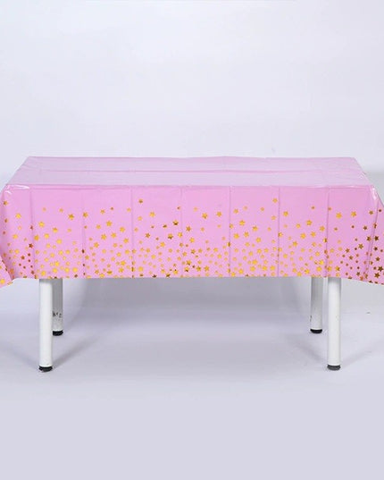 Fata de Masa, din Folie, Imprimeu Stele Aurii, Impermeabila