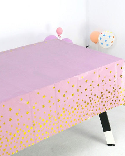 Fata de Masa, din Folie, Imprimeu Stele Aurii, Impermeabila