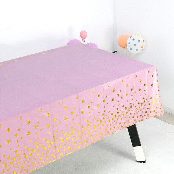 Fata de Masa, din Folie, Imprimeu Stele Aurii, Impermeabila