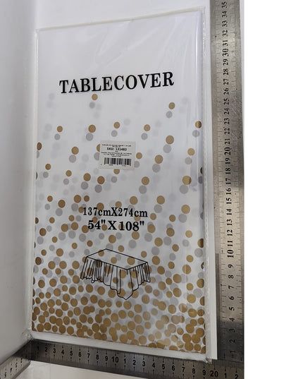 Fata de Masa, din PEVA, Imprimeu Buline , 137 x 274 cm, Impermeabila, Fara Pete, Curatare Rapida