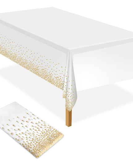 Fata de Masa, din PEVA, Imprimeu Buline , 137 x 274 cm, Impermeabila, Fara Pete, Curatare Rapida