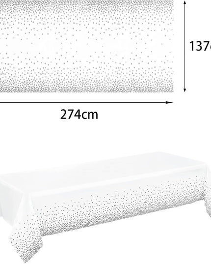 Fata de Masa, din PEVA, Imprimeu Buline , 137 x 274 cm, Impermeabila, Fara Pete, Curatare Rapida